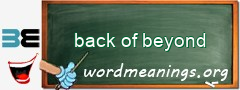 WordMeaning blackboard for back of beyond